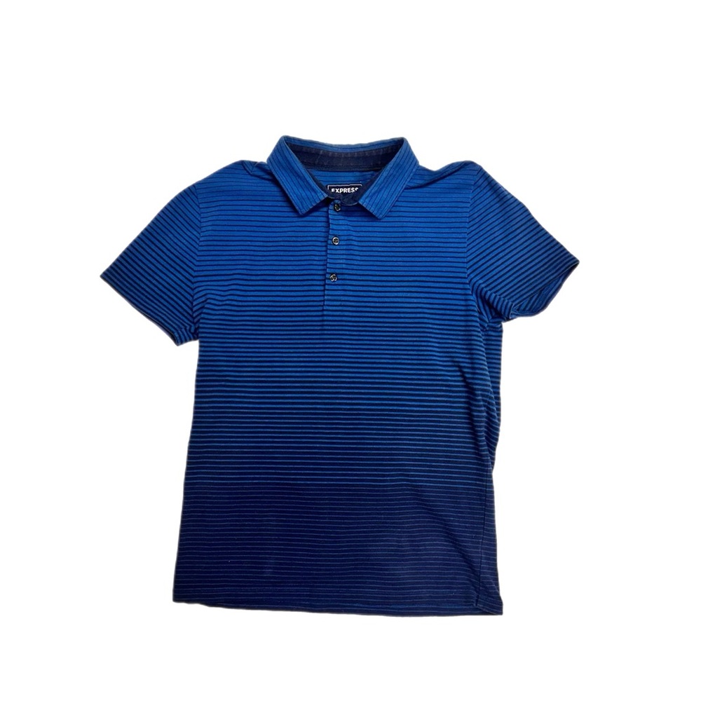 Express Men’s Navy Striped Polo Shirt, size L